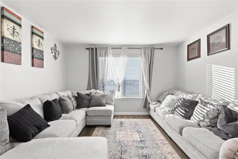 a living room with furniture and a couch