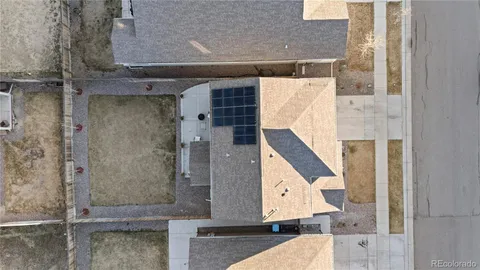 an aerial view of residential house with stairs