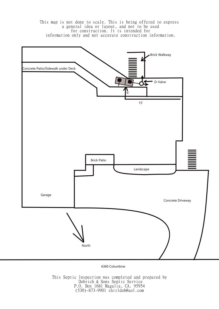 6360 Columbine Road Magalia, CA 95954 - Photo 1 of 1 Septic Inspection Map 01.2025