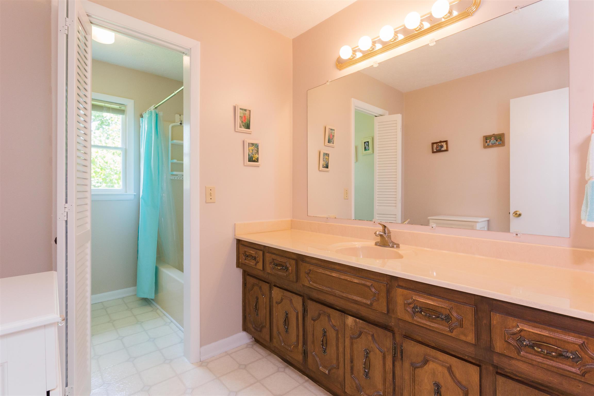 1029 Sandy Valley Road Hendersonville, TN 37075 - Photo 23 of 23 Spacious bathroom with beautiful oak hard wood cabinets with shower/tub combo.