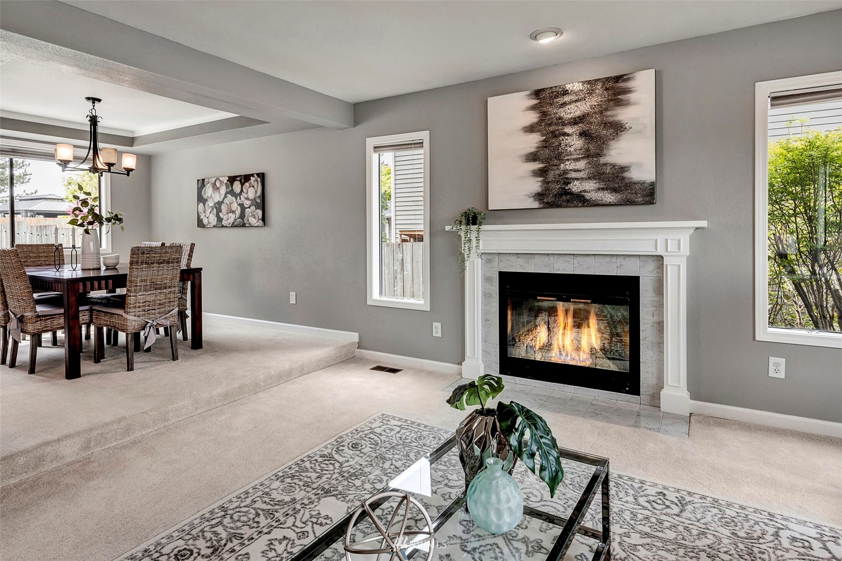 2002 238th Street Southeast Bothell, WA 98021 - Photo 6 of 40 a living room with furniture and a fireplace