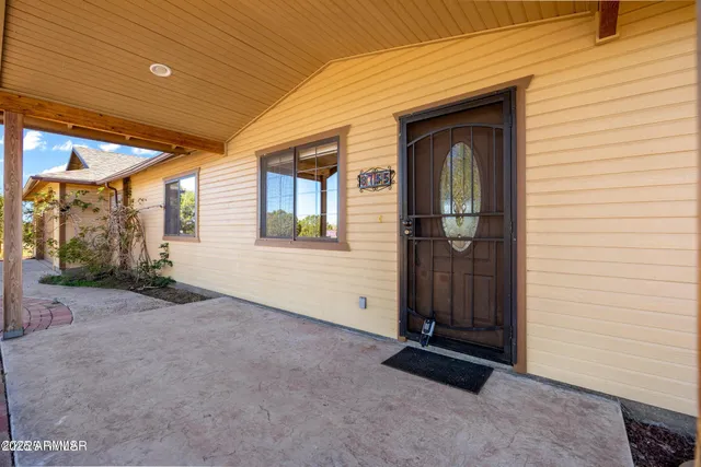 a view of a door of the house