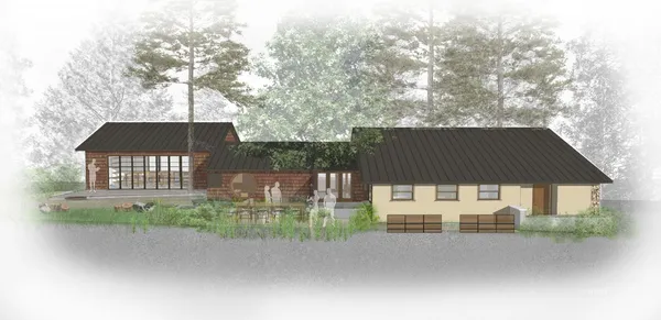 an outdoor view of a house