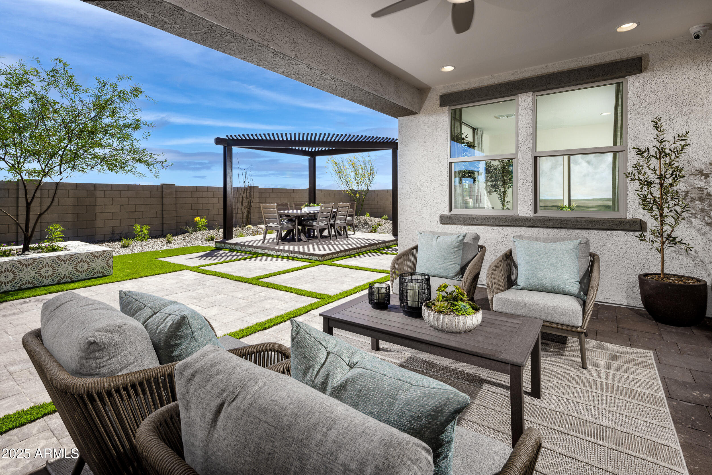 9784 Gold Stone Trail Apache Junction, AZ 85120 - Photo 3 of 46 a living room with furniture and a floor to ceiling window