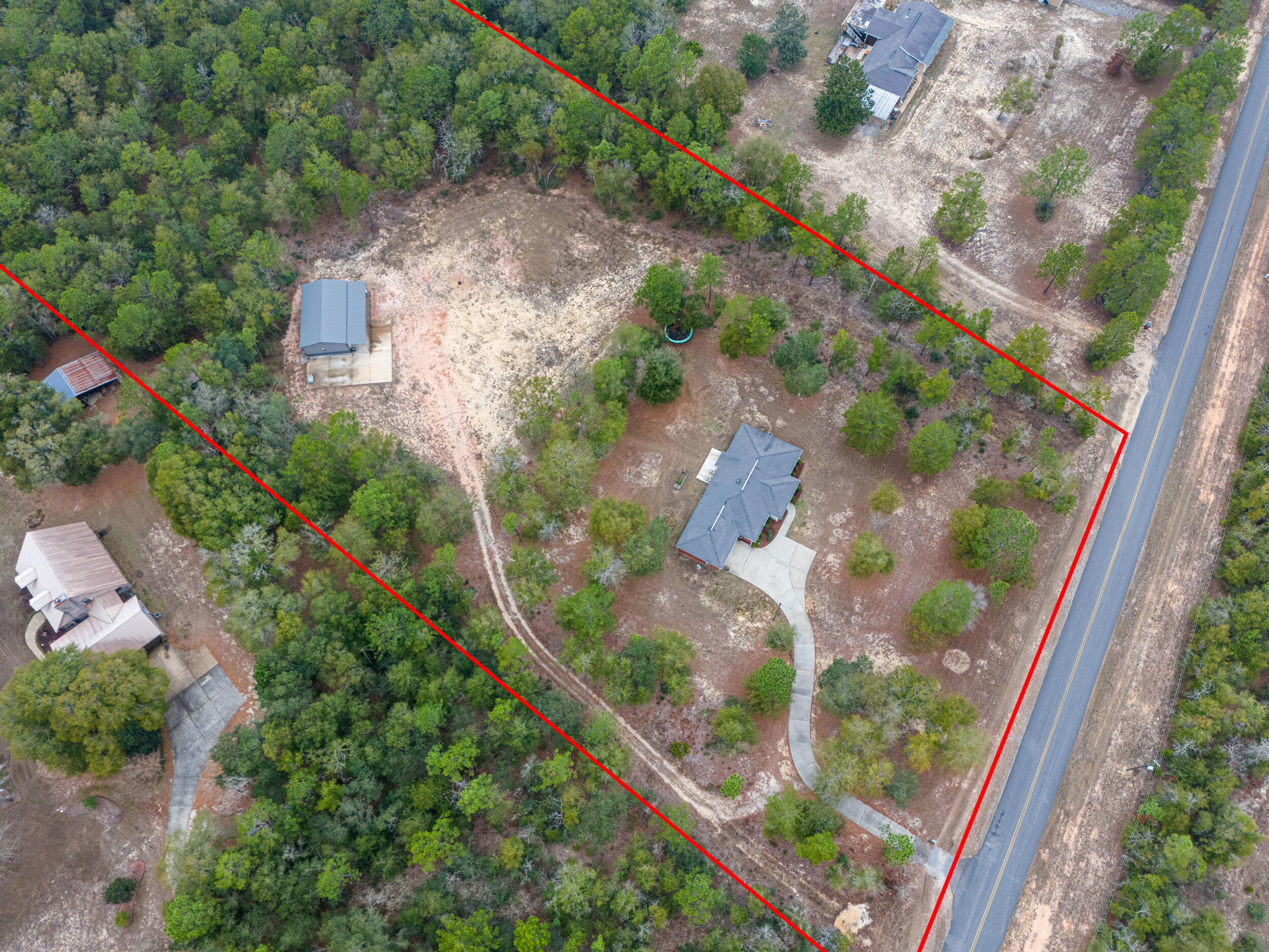 5570 Mt Olive Road Crestview, FL 32539 - Photo 56 of 57 an aerial view of residential house with outdoor space