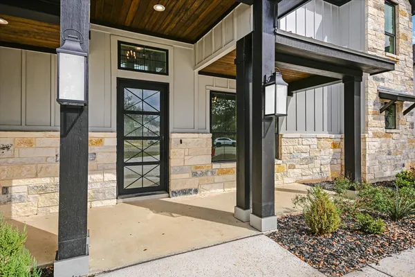 a view of a entryway door of the house