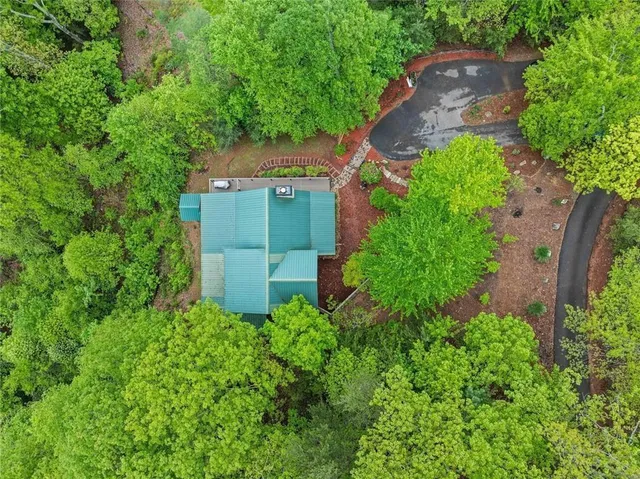 an aerial view of a house