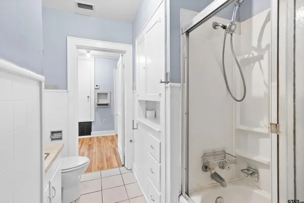a bathroom with a shower