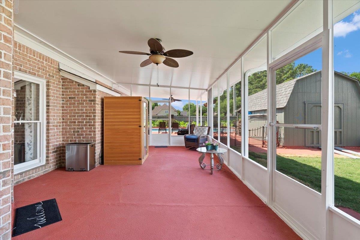 1675 John Ridge Drive Collierville, TN 38017 - Photo 31 of 39 Unfurnished sunroom with ceiling fan and healthy amount of natural light