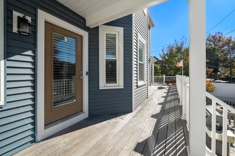 a balcony view with a outdoor space