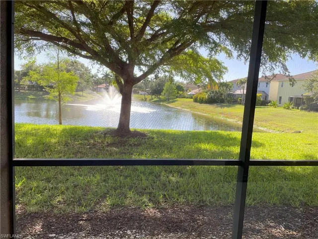 a view of lake from a yard