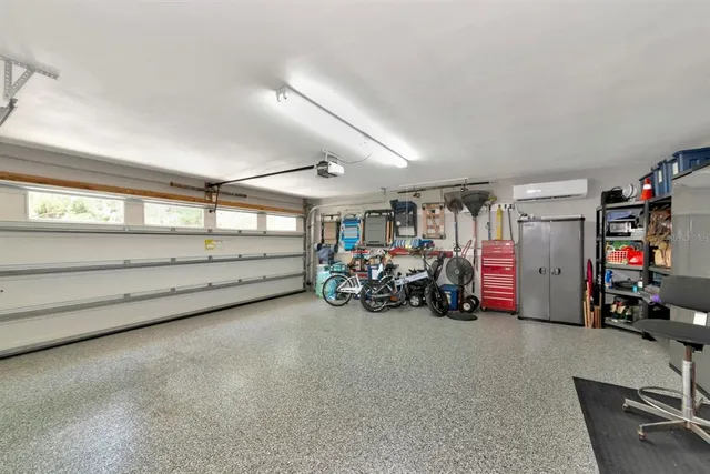 a view of room with furniture and a garage