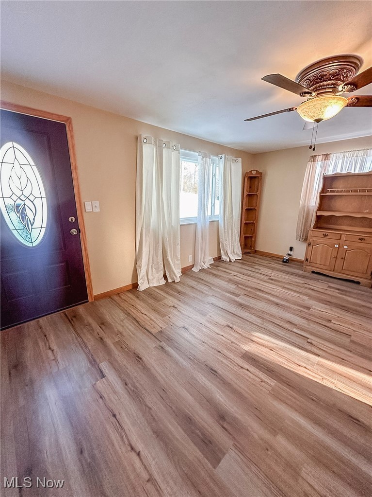 461 Tr 376 Road Toronto, OH 43964 - Photo 4 of 35 Foyer entrance featuring ceiling fan and light wood-type flooring