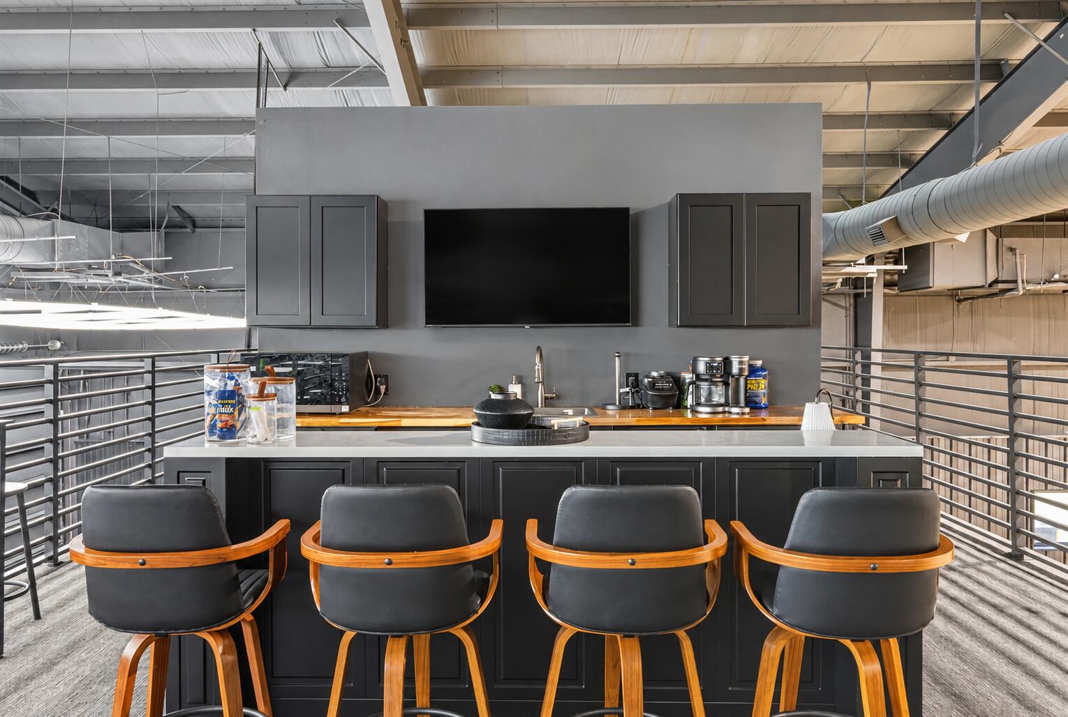 13920 Stirling Road Southwest Ranches, FL 33330 - Photo 65 of 81 Brightened mezzanine kitchenette and bar