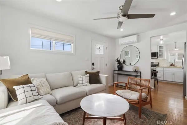 a living room with furniture