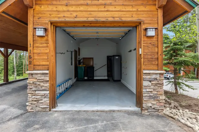 a view of an empty room with stairs