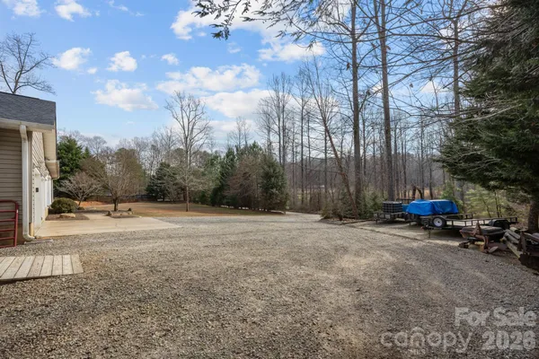 a view of a yard with a slide