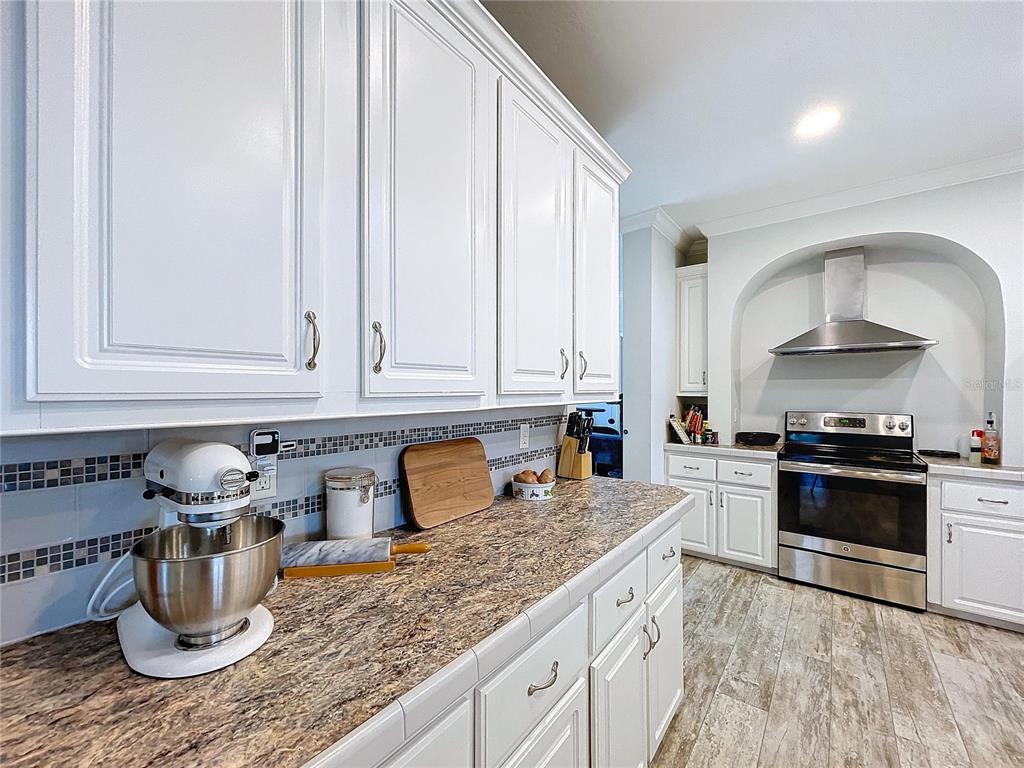 14890 County Road 757 Webster, FL 33597 - Photo 71 of 100 a kitchen with granite countertop a sink and a stove top oven