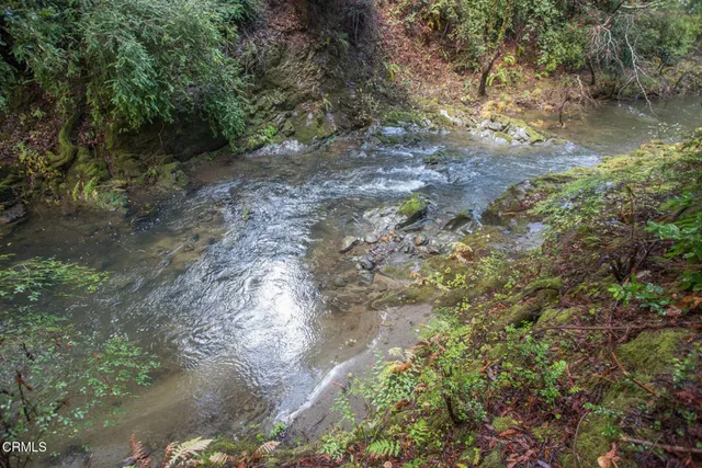 a view of backyard with a table and chairs under an umbrella