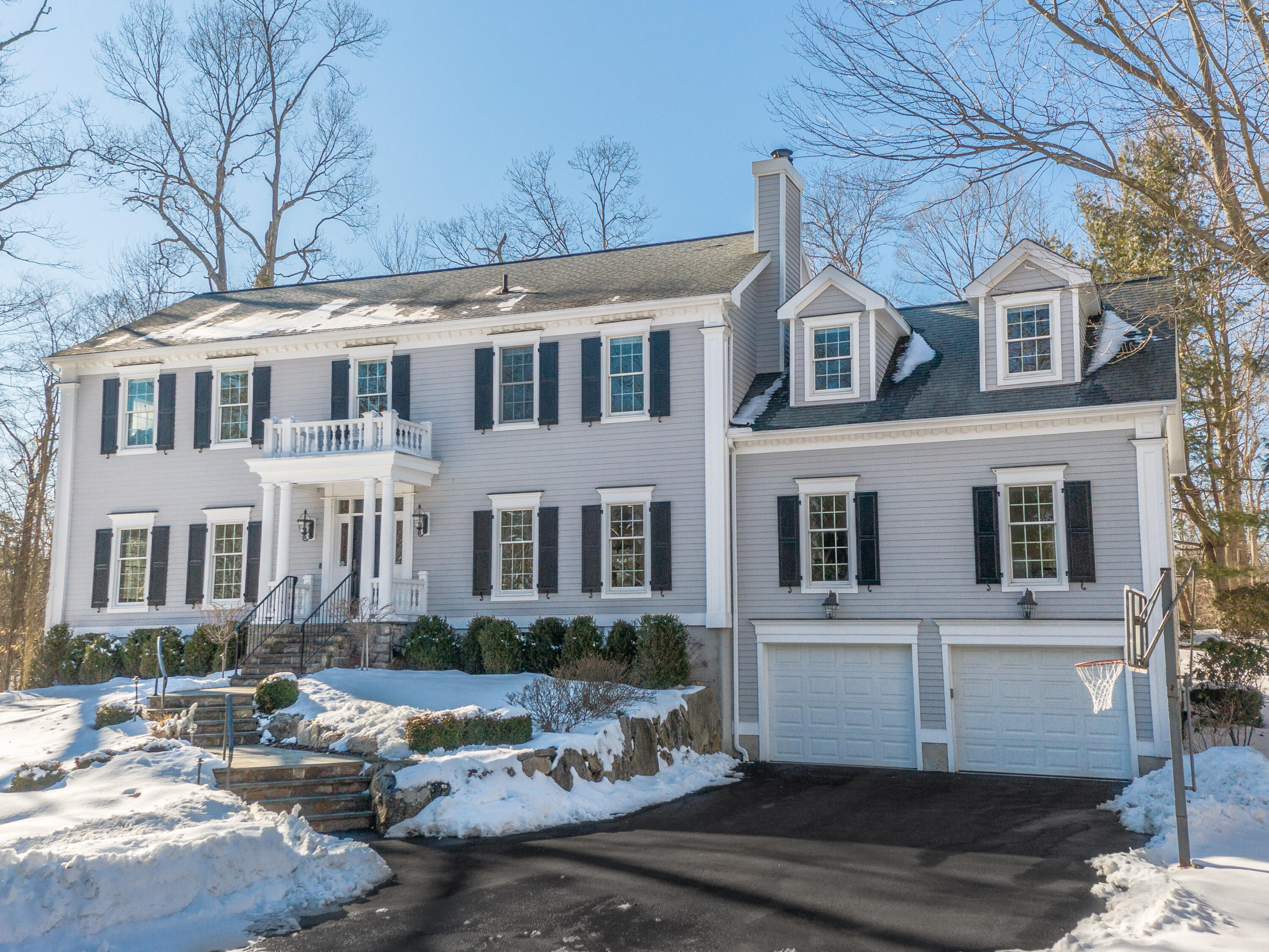 240 Old Kings Highway South Darien, CT 06820 - Photo 1 of 34 a front view of a house with yard and large tree