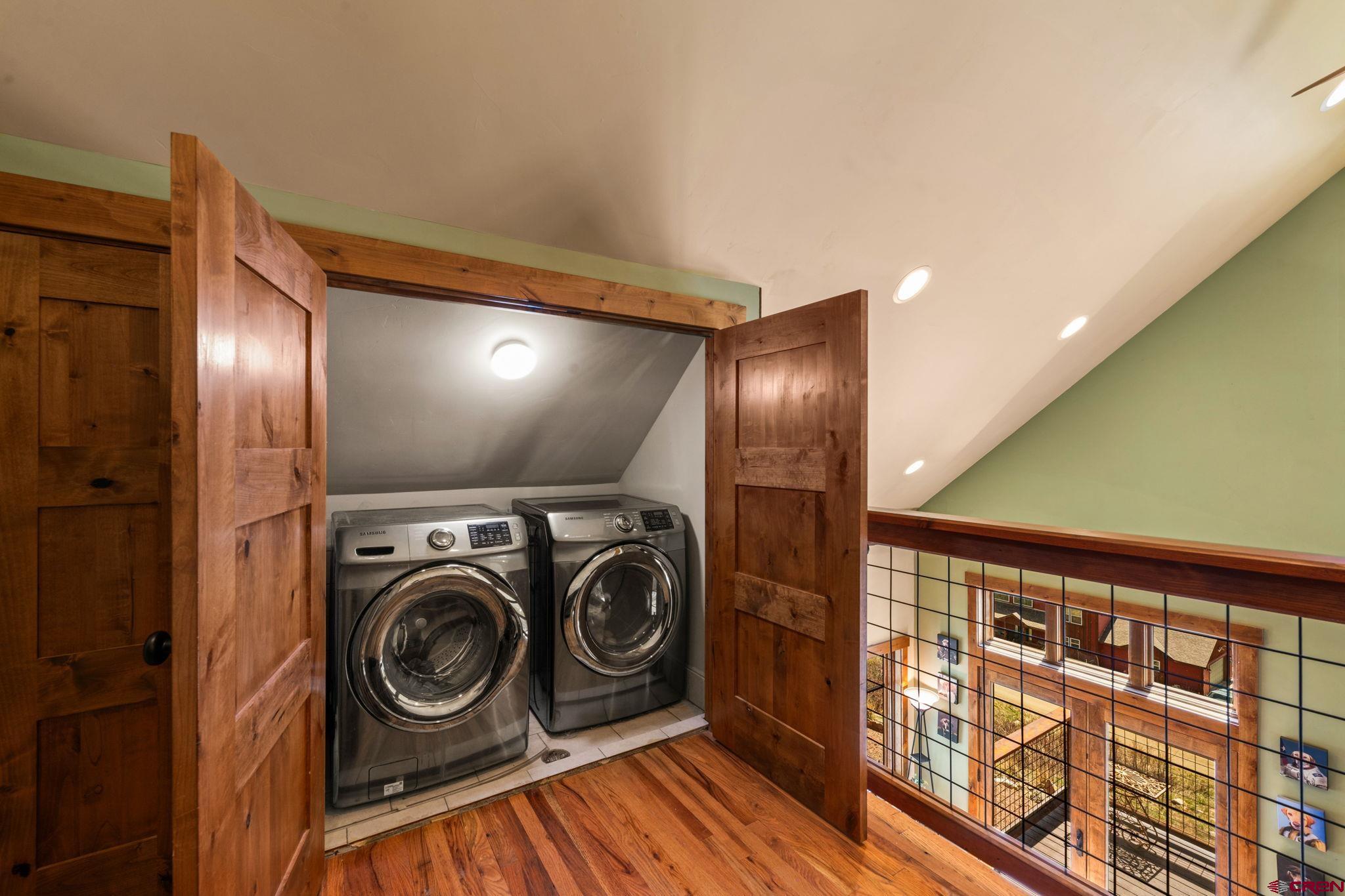 3893 Bryant Avenue Crested Butte, CO 81224 - Photo 28 of 45 a view of a hallway with washer and dryer