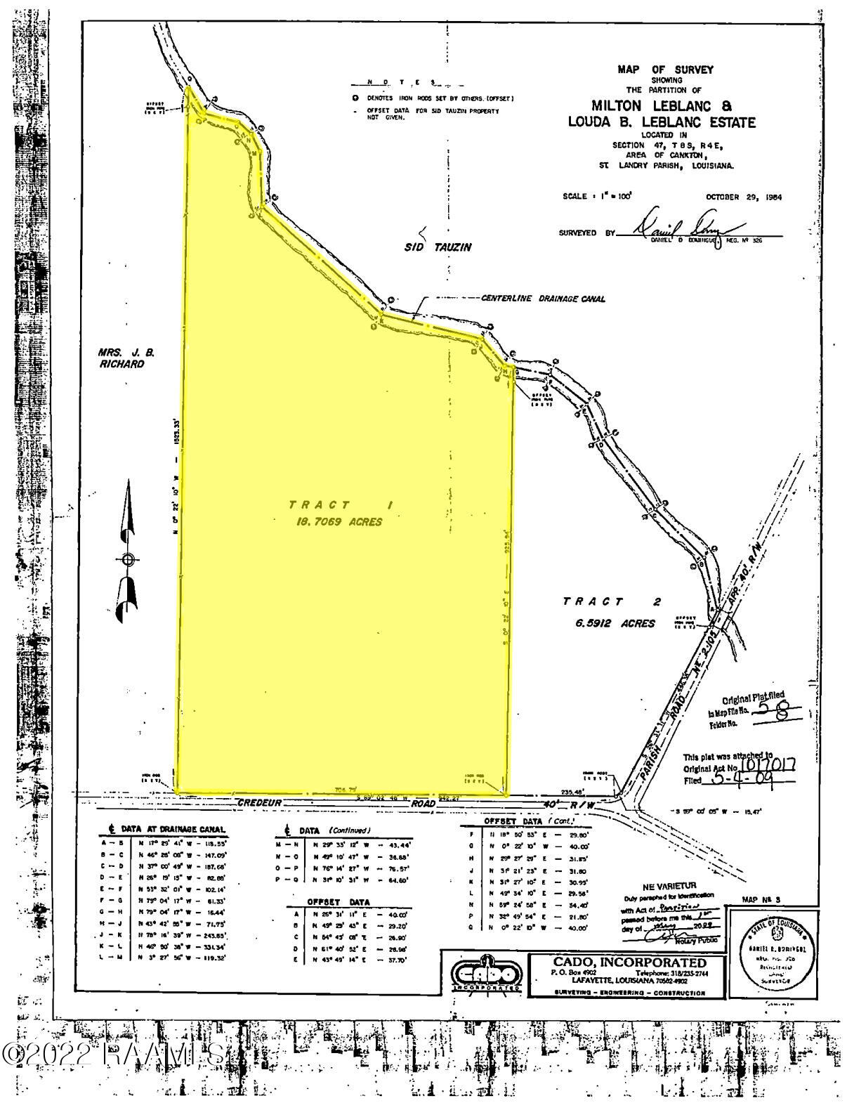 600-blk Credeur Road Sunset, LA 70584 - Photo 4 of 11 Highlighted Plat