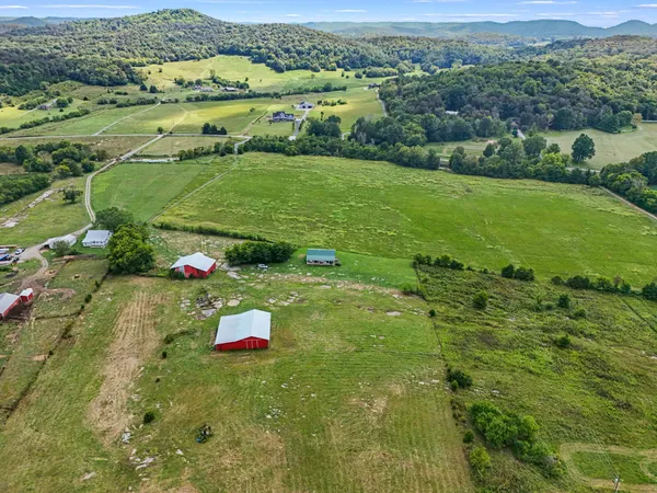 a view of a lush green field