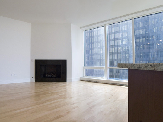 Undisclosed Address Chicago, IL 60611 - Photo 2 of 15 a view of an empty room with wooden floor and a window