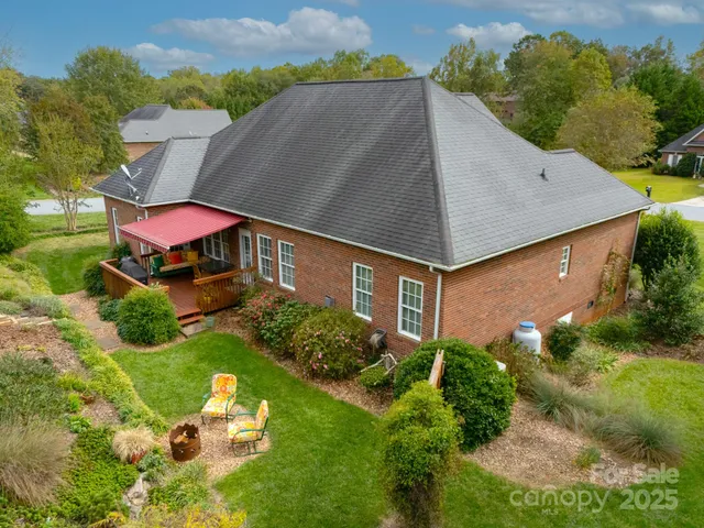 an aerial view of a house