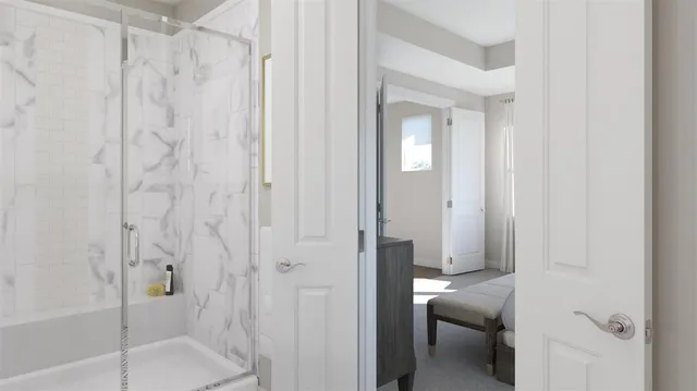 a bathroom with a shower