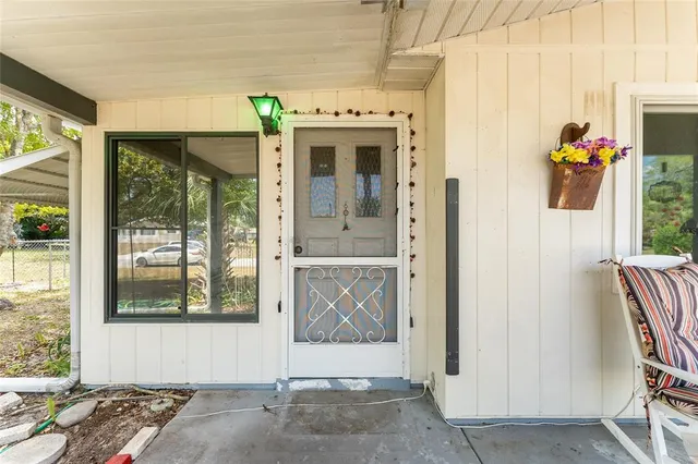 a front view of a house with entryway