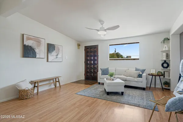 a living room with furniture