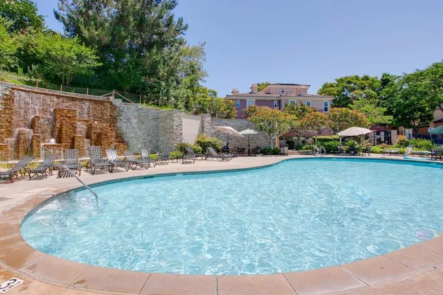 an outdoor view with patio