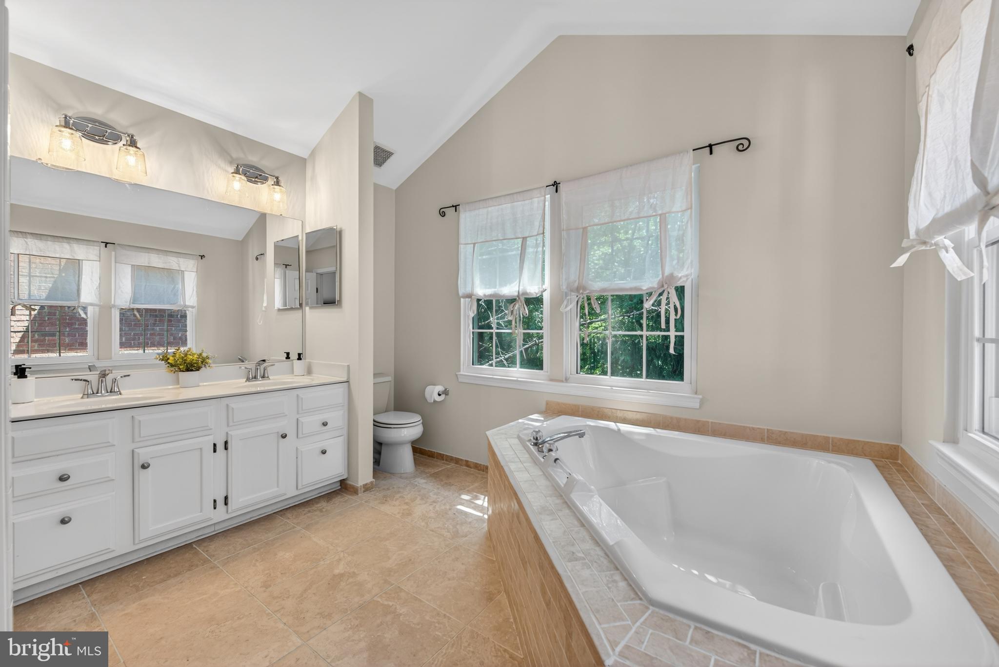 1409 Park Garden Lane Reston, VA 20194 - Photo 24 of 41 a bathroom with a granite countertop tub sink and mirror