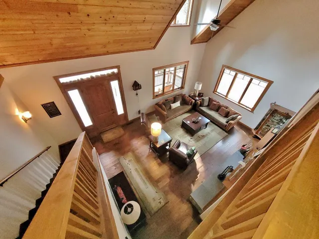 a living room with furniture