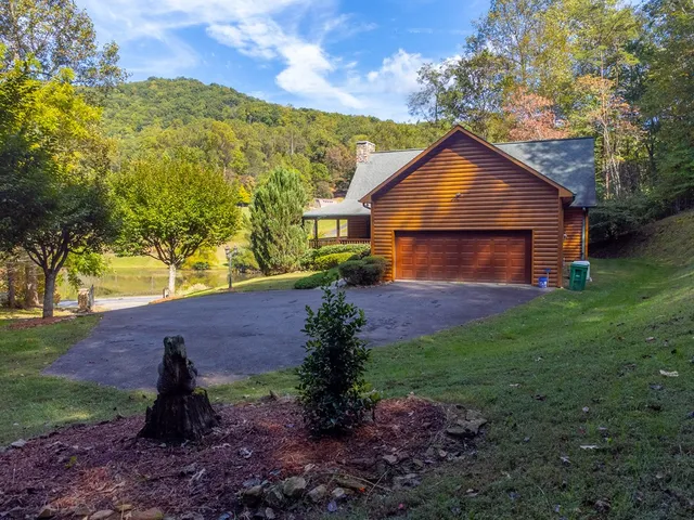 a view of a lake with a mountain