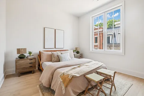 a view of a city & building