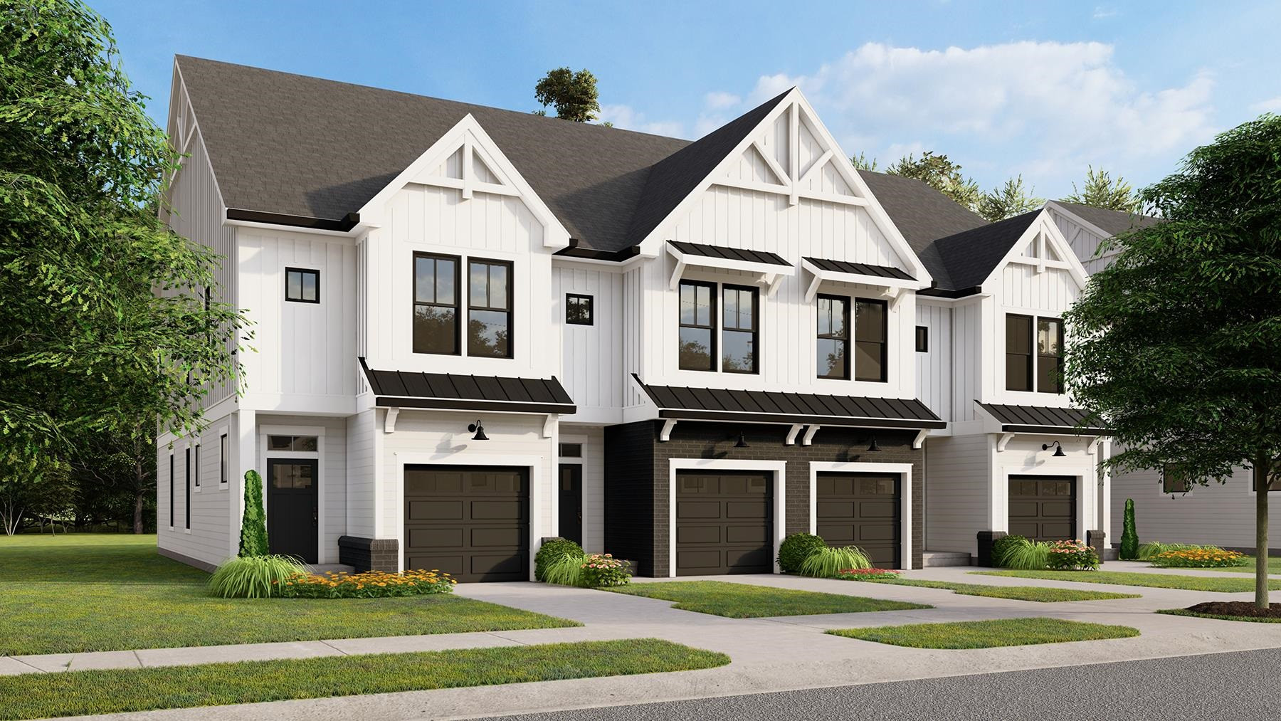 3920 Milltown Ridge Run Raleigh, NC 27612 - Photo 1 of 19 Modern Farmhouse exterior. Home is an interior unit Exterior