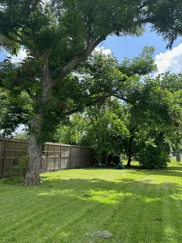 a view of a backyard with a garden