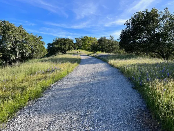 a view of a lake with a big yard