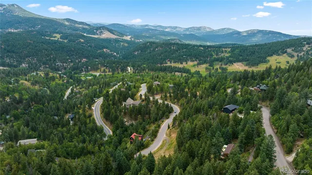 a view of a lush green hillside and houses