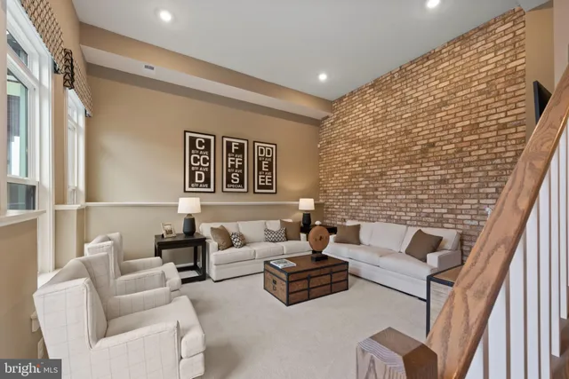 a living room with furniture