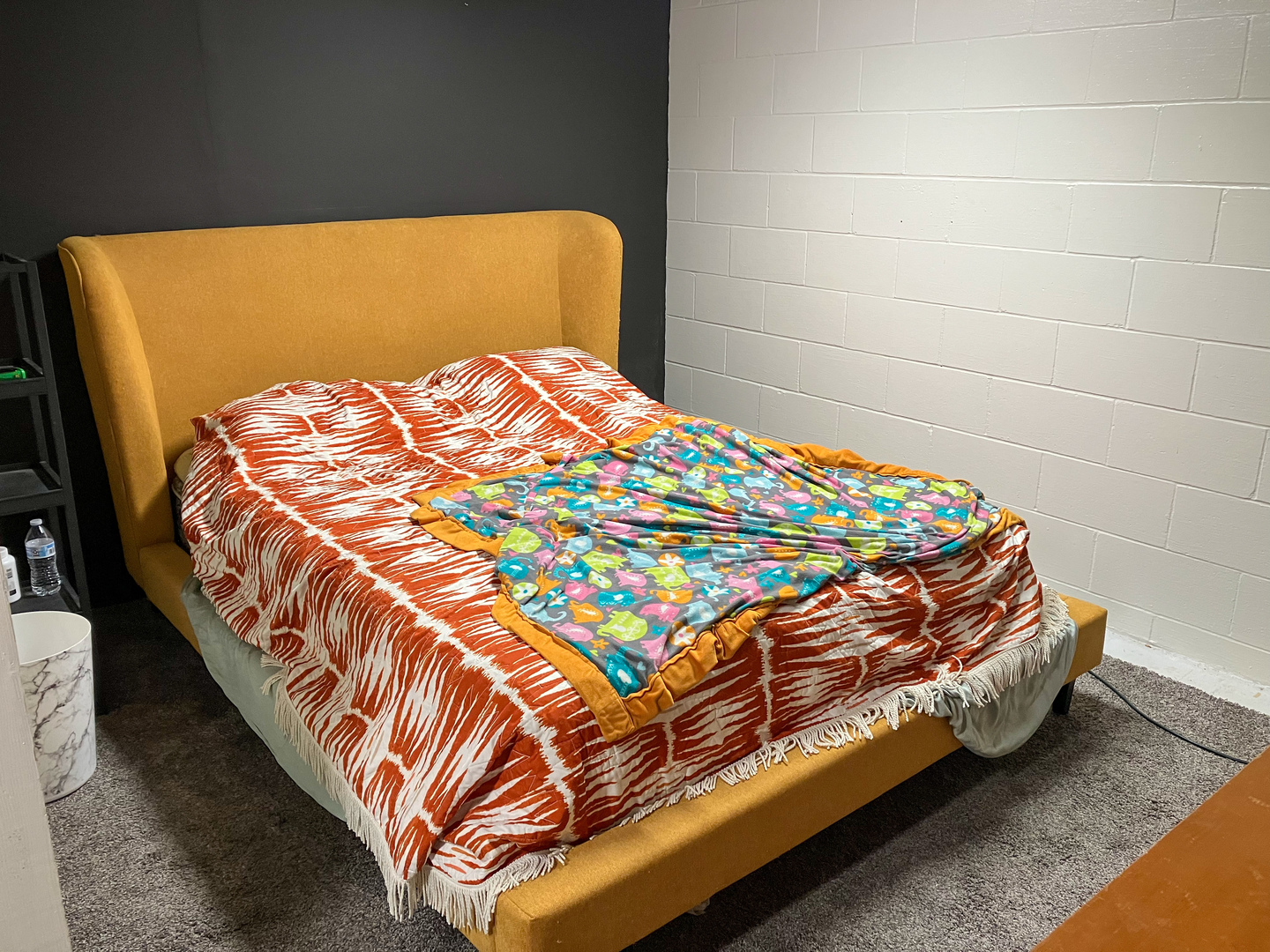 523 Barden Street Morrison, IL 61270 - Photo 27 of 37 a bed sitting in a bedroom next to a blue wall