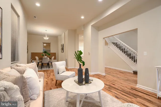 a living room with furniture