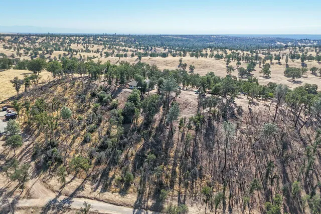 a view of road space with trees