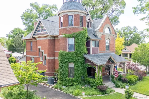 an aerial view of a house