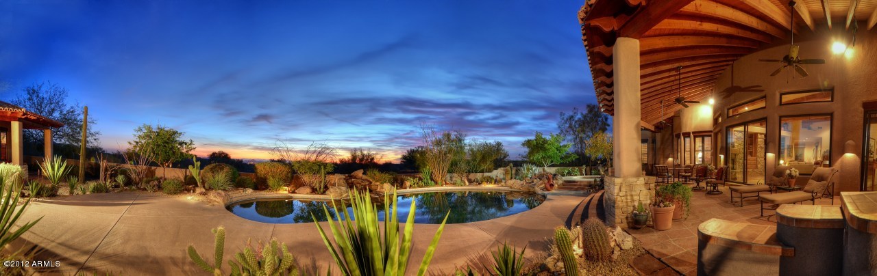 10040 East Happy Valley Road, Unit 431 Scottsdale, AZ 85255 - Photo 25 of 33 POOL SUNSET
