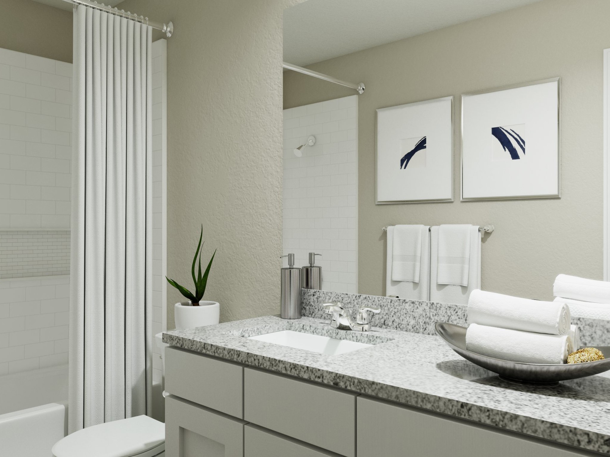 13663 Kit Run Splendora, TX 77372 - Photo 32 of 32 a bathroom with a granite countertop sink and a mirror