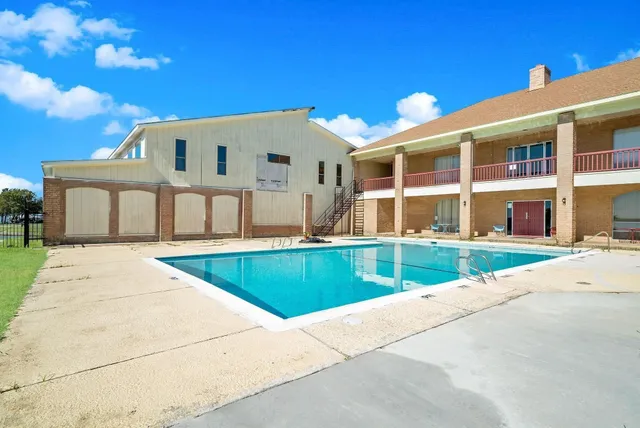 a view of a lake with houses