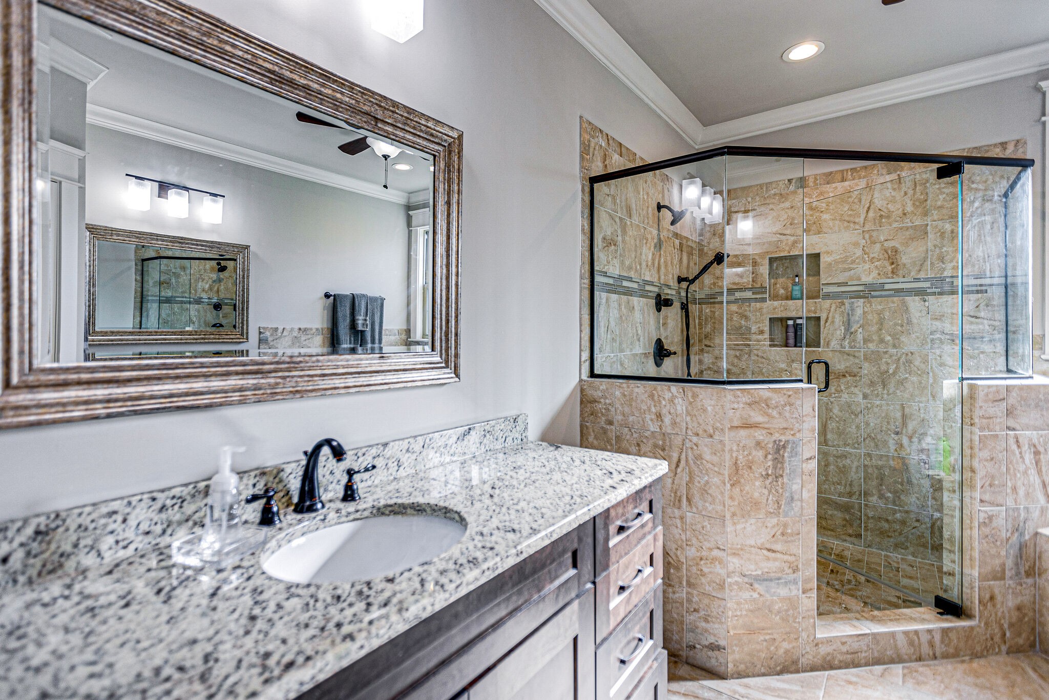 6005 Canberra Court Spring Hill, TN 37174 - Photo 25 of 55 a bathroom with a granite countertop sink mirror and double